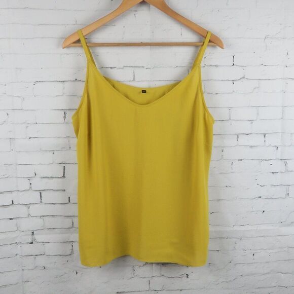 YELLOW GOLD CAMISOLE TOP WITH ADJUSTABLE STRAPS SIZE LARGE - Picture 1 of 5